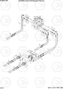 3110 UPPER HYD PIPING(ATTACH) R160LC-9A, Hyundai