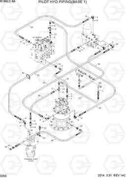 3250 PILOT HYD PIPING(BASE 1) R160LC-9A, Hyundai