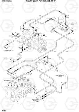 3260 PILOT HYD PIPING(BASE 2) R160LC-9A, Hyundai