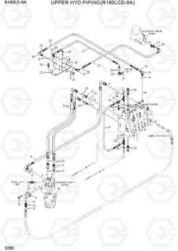 3290 UPPER HYD PIPING(R160LCD-9A) R160LC-9A, Hyundai