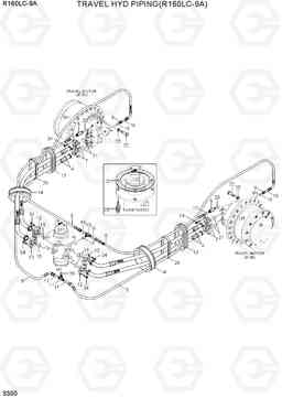 3300 TRAVEL HYD PIPING(R160LC-9A) R160LC-9A, Hyundai