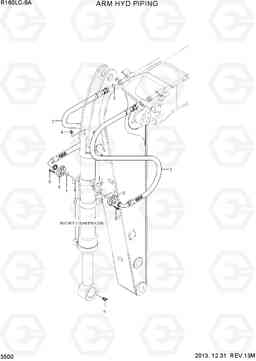 3500 ARM HYD PIPING R160LC-9A, Hyundai