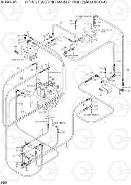 3651 DOUBLE ACTING MAIN PIPING 2(ADJ BOOM) R160LC-9A, Hyundai