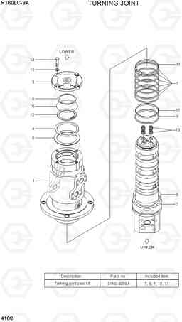 4180 TURNING JOINT R160LC-9A, Hyundai