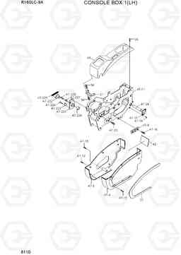 6110 CONSOLE BOX 1(LH) R160LC-9A, Hyundai