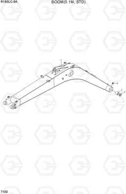 7100 BOOM(5.1M, STD) R160LC-9A, Hyundai