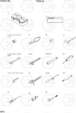 8010 TOOLS R160LC-9A, Hyundai