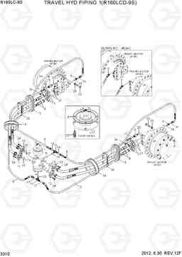 3310 TRAVEL HYD PIPING 1(R160LCD-9S) R160LC-9S, Hyundai