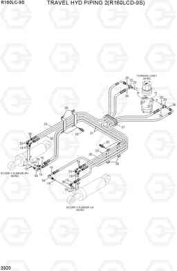 3320 TRAVEL HYD PIPING 2(R160LCD-9S) R160LC-9S, Hyundai