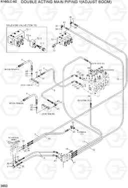 3650 DOUBLE ACTING MAIN PIPING 1(ADJUST BOOM) R160LC-9S, Hyundai