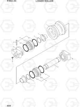 5020 LOWER ROLLER R160LC-9S, Hyundai