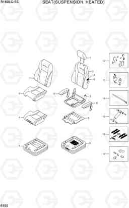 6155 SEAT(SUSPENSION, HEATED) R160LC-9S, Hyundai