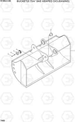 7460 BUCKET(0.75M3 SAE HEAPED D/CLEANING) R160LC-9S, Hyundai