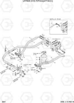 2041 UPPER HYD PIPING(ATTACH) R170W-3, Hyundai