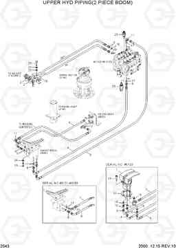2043 UPPER HYD PIPING(2 PIECE BOOM) R170W-3, Hyundai