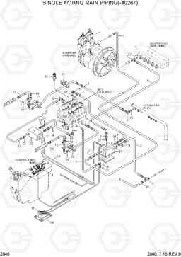 2046 SINGLE ACTING MAIN PIPING(-#0267) R170W-3, Hyundai