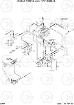 2046A SINGLE ACTING MAIN PIPING(#0268-) R170W-3, Hyundai