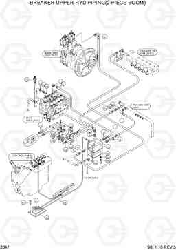 2047 BREAKER UPPER HYD PIPING(2 PIECE BOOM) R170W-3, Hyundai