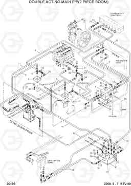 2048B DOUBLE ACTING MAIN P/P(2PIECE BOOM) R170W-3, Hyundai