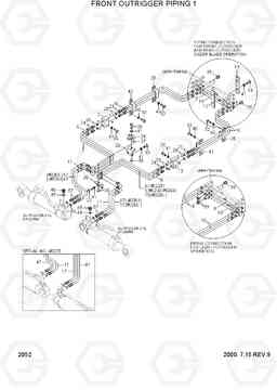 2052 FRONT OUTRIGGER PIPING 1 R170W-3, Hyundai