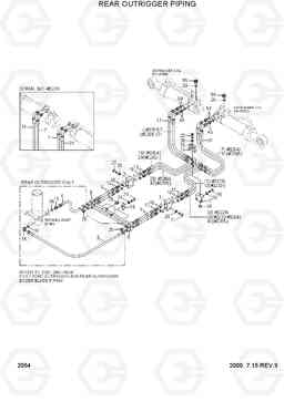 2054 REAR OUTRIGGER PIPING R170W-3, Hyundai