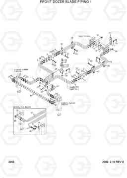 2056 FRONT DOZER BLADE PIPING 1 R170W-3, Hyundai