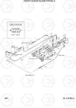 2057 FRONT DOZER BLADE PIPING 2 R170W-3, Hyundai