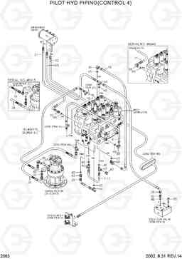 2063 PILOT HYD PIPING(CONTROL 4) R170W-3, Hyundai