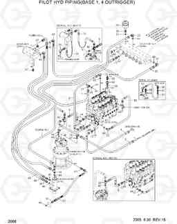 2066 PILOT HYD PIPING(BASE 1, 4 OUTRIGGER) R170W-3, Hyundai