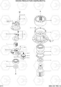 2111 SWING REDUCTION GEAR(-#0415) R170W-3, Hyundai