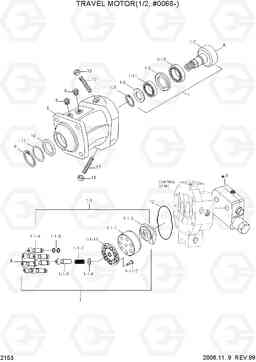 2153 TRAVEL MOTOR(1/2, #0068-) R170W-3, Hyundai