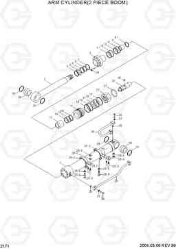 2171 ARM CYLINDER(2 PIECE BOOM) R170W-3, Hyundai