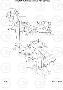 7015 BOOM MOUNTING(-#0201, 2 PIECE BOOM) R170W-3, Hyundai