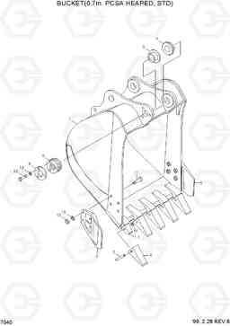 7040 BUCKET(0.7M3 PCSA HEAPED, STD) R170W-3, Hyundai