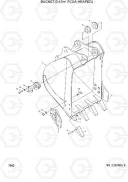 7042 BUCKET(0.57M3 PCSA HEAPED) R170W-3, Hyundai