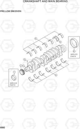 9060 CRANKSHAFT AND MAIN BEARING R170W-3, Hyundai