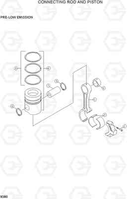 9380 CONNECTING ROD AND PISTON R170W-3, Hyundai