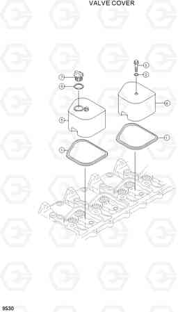 9530 VALVE COVER R170W-3, Hyundai