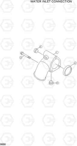9550 WATER INLET CONNECTION R170W-3, Hyundai