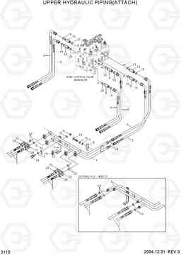 3110 UPPER HYD PIPING(ATTACH) R170W-7, Hyundai