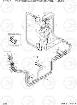 3200 PILOT HYD PIPING(CONTROL 1, -#0429) R170W-7, Hyundai