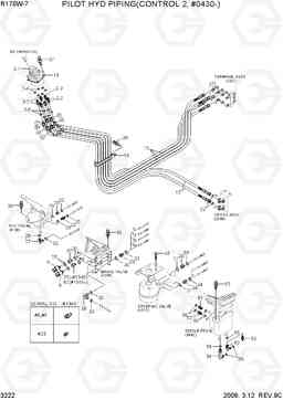 3222 PILOT HYD PIPING(CONTROL 2, #0430-) R170W-7, Hyundai