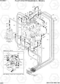 3251 PILOT HYD PIPING(BASE 4, #0430-) R170W-7, Hyundai