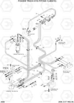 3300 POWER TRAIN HYD PIPING 1(-#0978) R170W-7, Hyundai