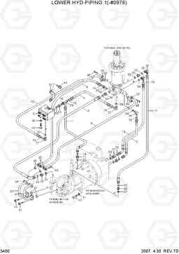 3400 LOWER HYD PIPING 1(-#0978) R170W-7, Hyundai