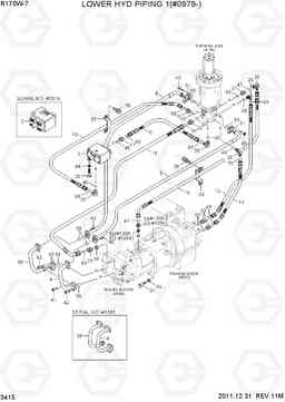 3415 LOWER HYD PIPING 1(#0979-) R170W-7, Hyundai