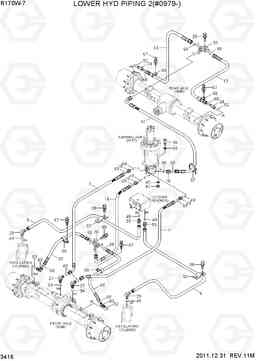 3416 LOWER HYD PIPING 2(#0979-) R170W-7, Hyundai