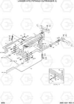 3450 LOWER HYD PIPING 2(4 OUTRIGGER) R170W-7, Hyundai
