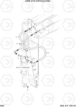 3530 ARM HYD PIPING(2.6M) R170W-7, Hyundai