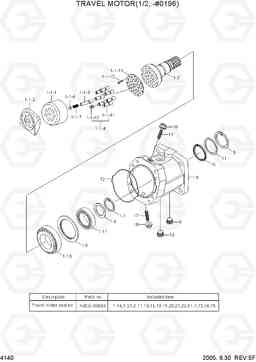 4140 TRAVEL MOTOR(1/2, -#0196) R170W-7, Hyundai